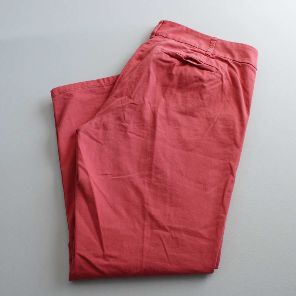LOFT Marisa Fit Straight Leg Pants Coral Pink Size 12 Chino Trousers Modern Work